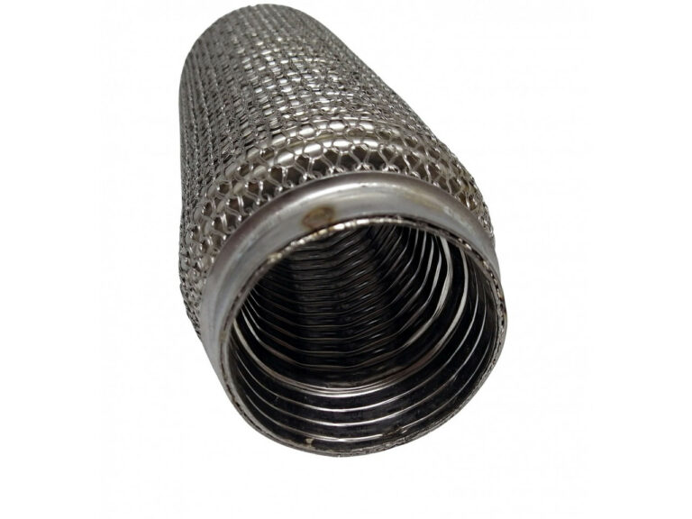 Гофра глушника 60x120 3-х шарова посилена Interlock кольчуга (короткий фланець/нерж.сталь)
