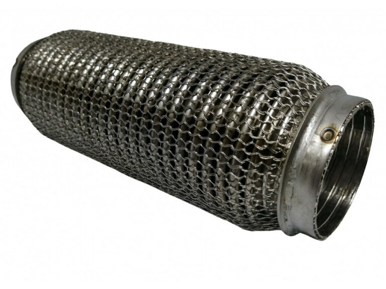Гофра глушника 65x230 3-х шарова посилена Interlock кольчуга (короткий фланець/нерж.сталь)
