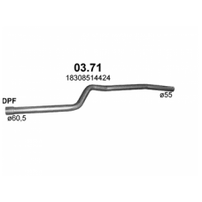 Труба проміжна BMW 1 (F20, F21) 3 (F30, F31) 114/116/118/120/316/318/320 1.6D/2.0D (03.71) Polmostrow