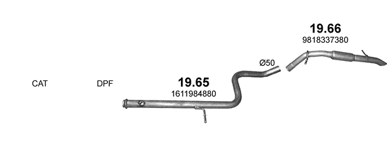 Труба  Сітроен С3/С3 Пікассо CITROEN C3/CITROEN C3 PICASSO/Пежо 208/2008 PEUGEOT 208/2008 1.6 Hdi 2014 - 19.65