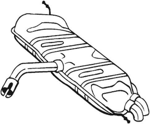 Глушник задній VW GOLF V 03-08,VW Golf Plus V 04-142,(233-723),Bosal алюмінізований