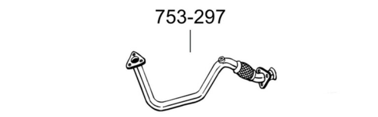 Труба приймальна (гофра) Фольксваген Венто/Гольф 3 (Volkswagen Vento/Golf 3) 92-98 (753-297),Bosal алюмінізована