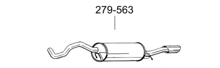 Глушник Ауді А4 Б5 (Audi A4 B5) 1.8 -20V седан/універсал 1994-2001,(279-563),Bosal алюмінізований,01.18